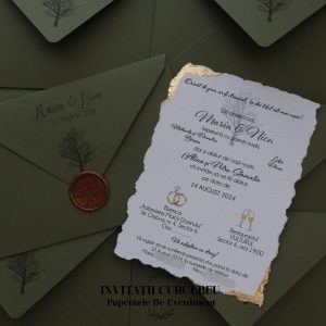 Invitație de nuntă cu plic personalizat