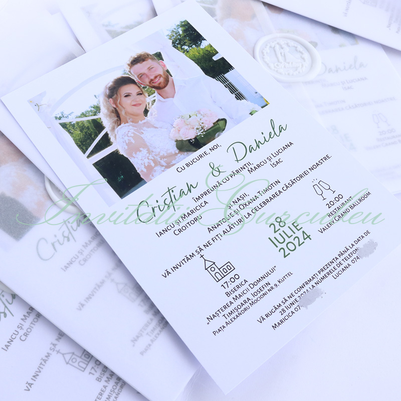 Invitație de nuntă cu poză color - imagine 5