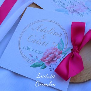 Invitație de nuntă Fucsia