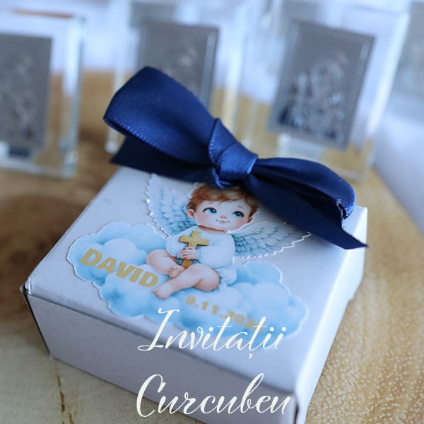 Mărturie Iconiță cu stiker și fundiță - imagine 2