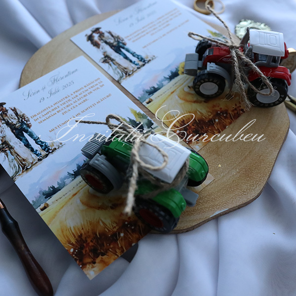 Mărturie tractor roșu / verde - imagine 5