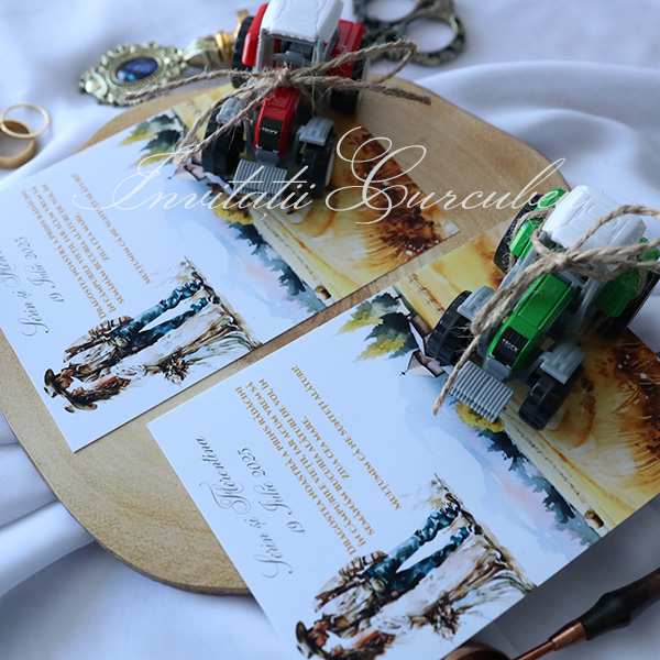 Mărturie tractor roșu / verde