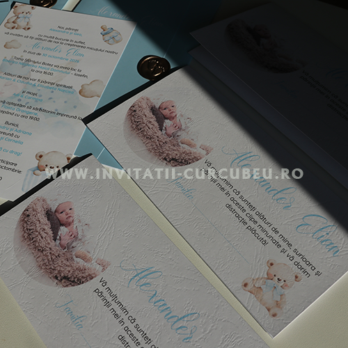 Invitație de Botez cu Ursuleți și Sigiliu - imagine 6