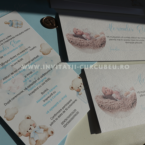 Invitație de Botez cu Ursuleți și Sigiliu - imagine 5